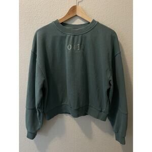 Oner Active Sweatshirt Cropped Pullover Athleisure Teal Comfy Size M